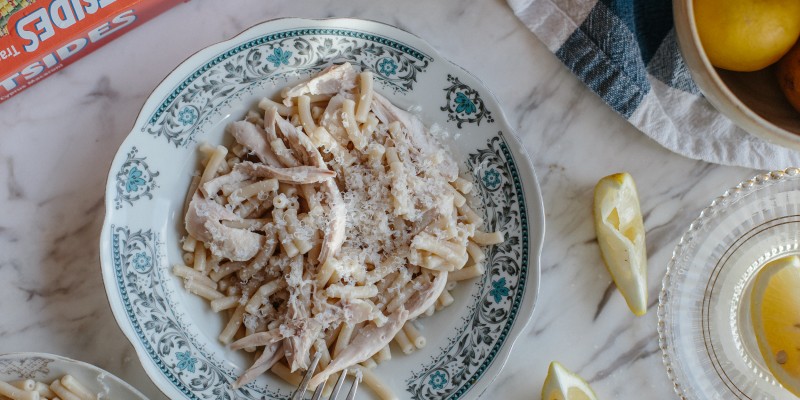 Traditional Village Pasta with Boiled Chicken & Lemon